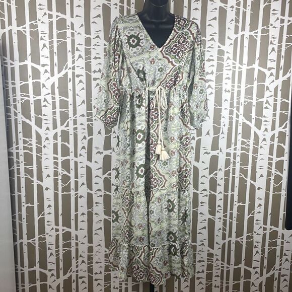 Soft Surroundings Zia Maxi Dress Medallion Print NEW Petite L - Picture 3 of 14